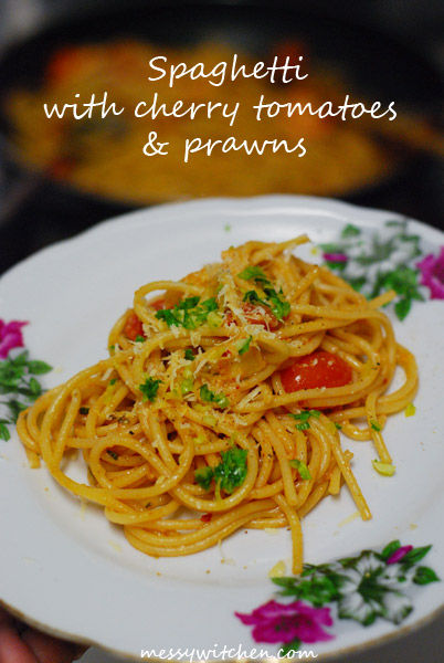 Spaghetti With Cherry Tomato & Prawns